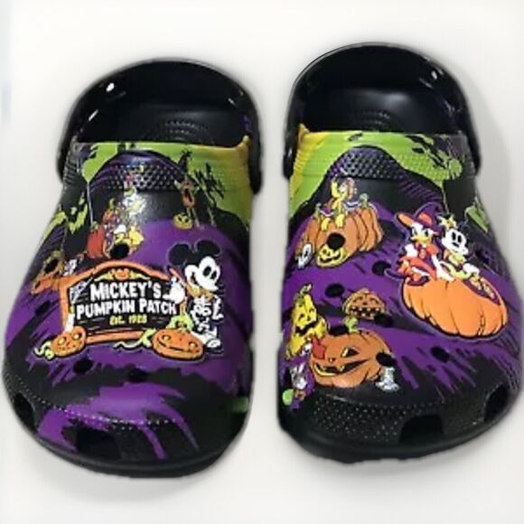 Disney Parks Halloween 2024 Mickey’s Pumpkin Patch Adult Clogs Crocs Size M6/W8 - Picture 1 of 9